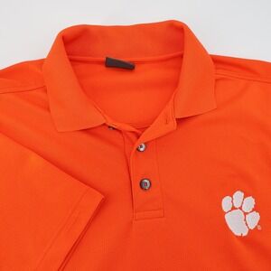 Clemson Tigers NCAA Pro Edge Orange Perfromance‎ Polo Shirt Mens Medium